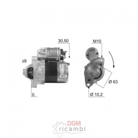 Motorino d'avviamento 220358 versione A.