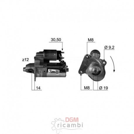 Motorino d'avviamento 220366 versione A.