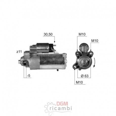 Motorino d'avviamento 220375 versione A.